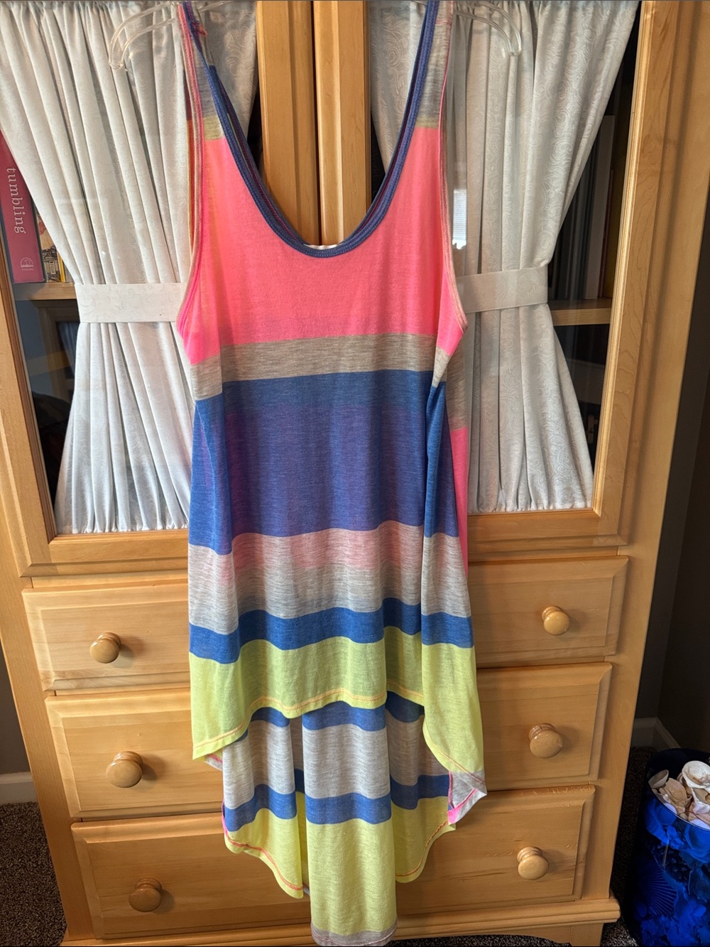 Lush Pink and Navy Crewneck Top